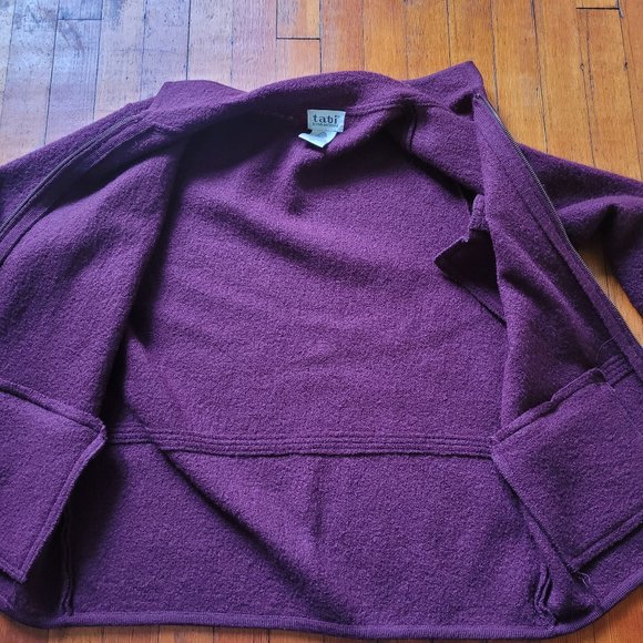 Vintage Pure Wool Plum Tabi Zip Jacket/Coat, sz Small/Medium - Picture 9 of 14